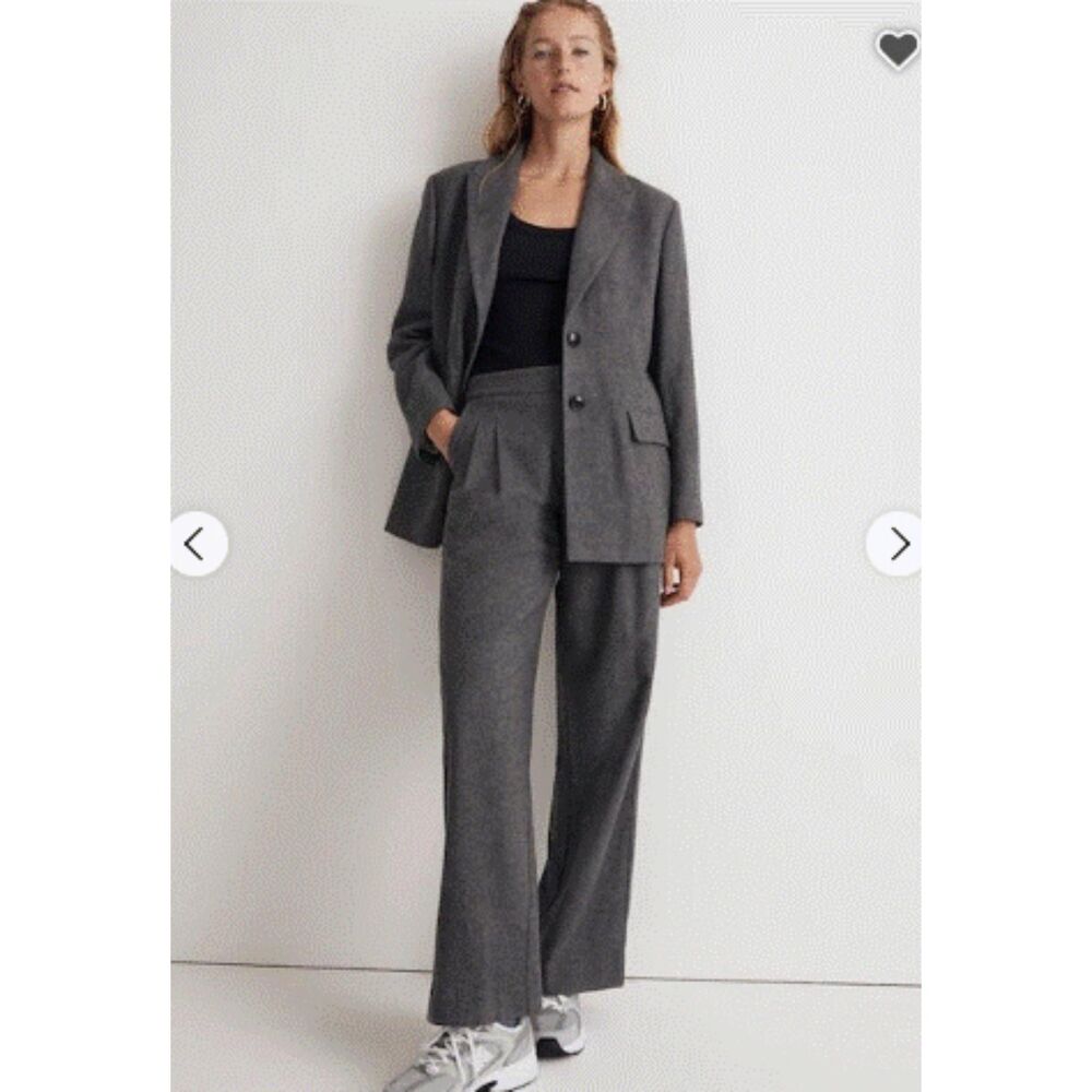 Madewell The Bedford Oversized Plus Size Blazer Grey Wool Blend Women's 24W NWOT